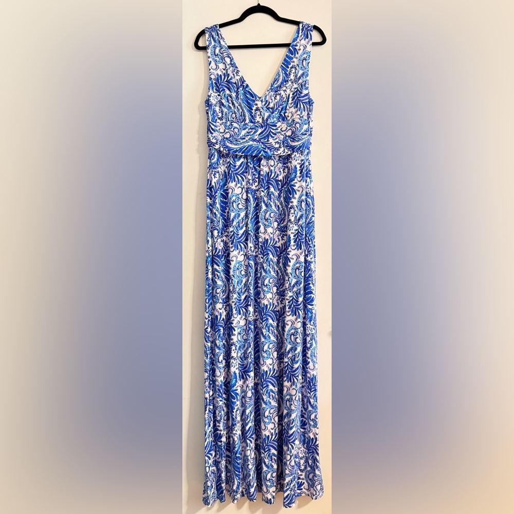 NWOT Sloan Maxi dress baha blue bird is the word